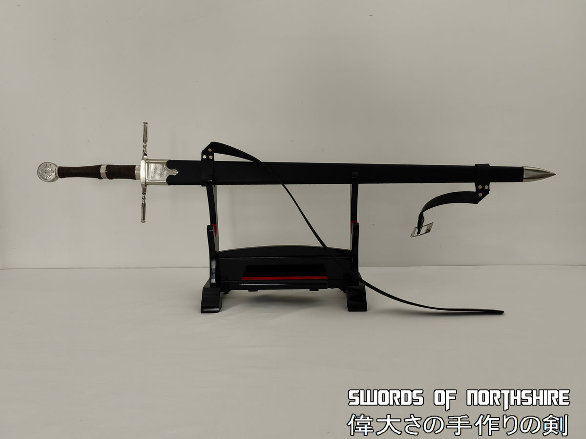 Geralt of Rivia's steel sword in its sheath