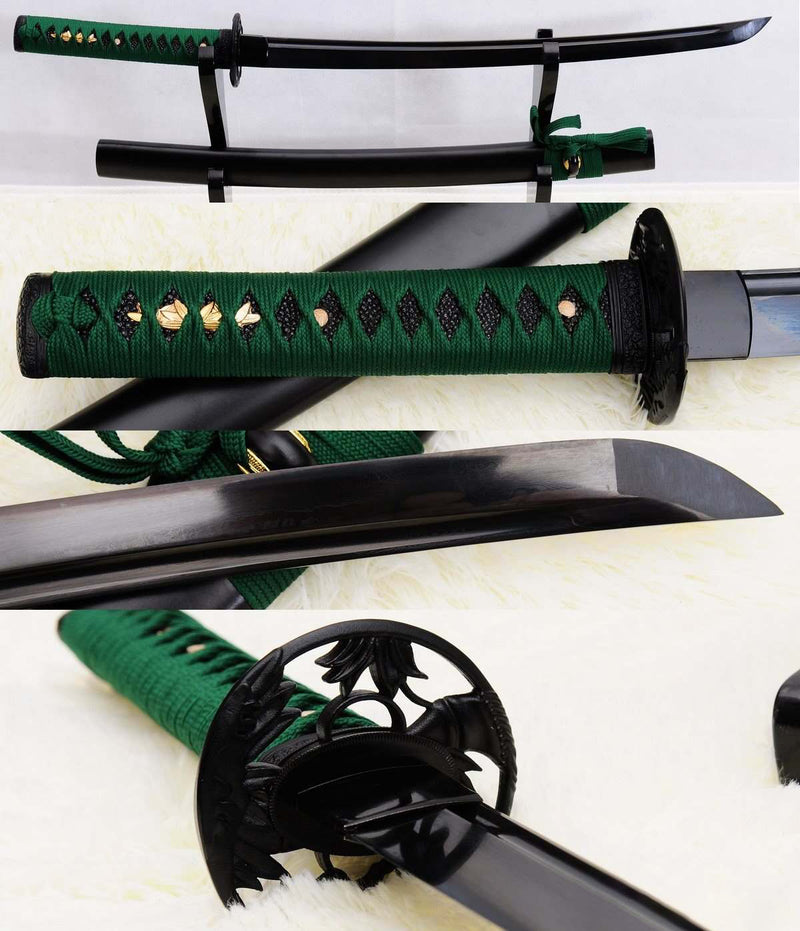 Hand Forged Black Folded Steel Custom Samurai Wakizashi Sword