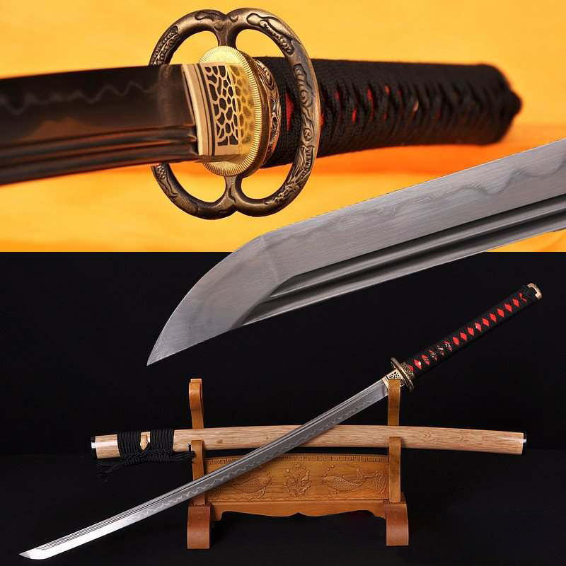 Hand Forged Folded Damascus Steel Clay Tempered Musashi Dragon