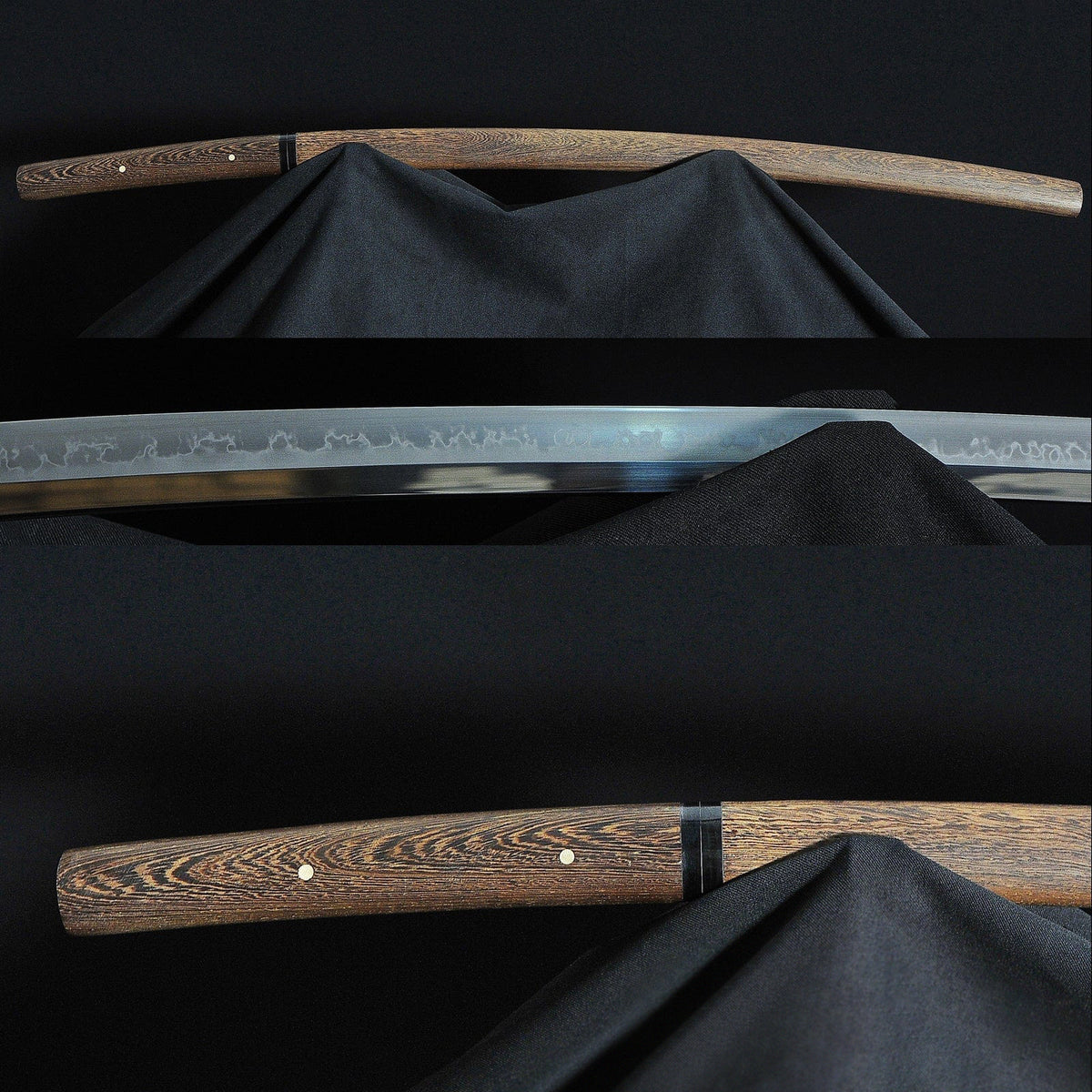 1095 High Carbon Steel Clay Tempered Japanese Choji Battle Ready Shirasaya Katana Sword