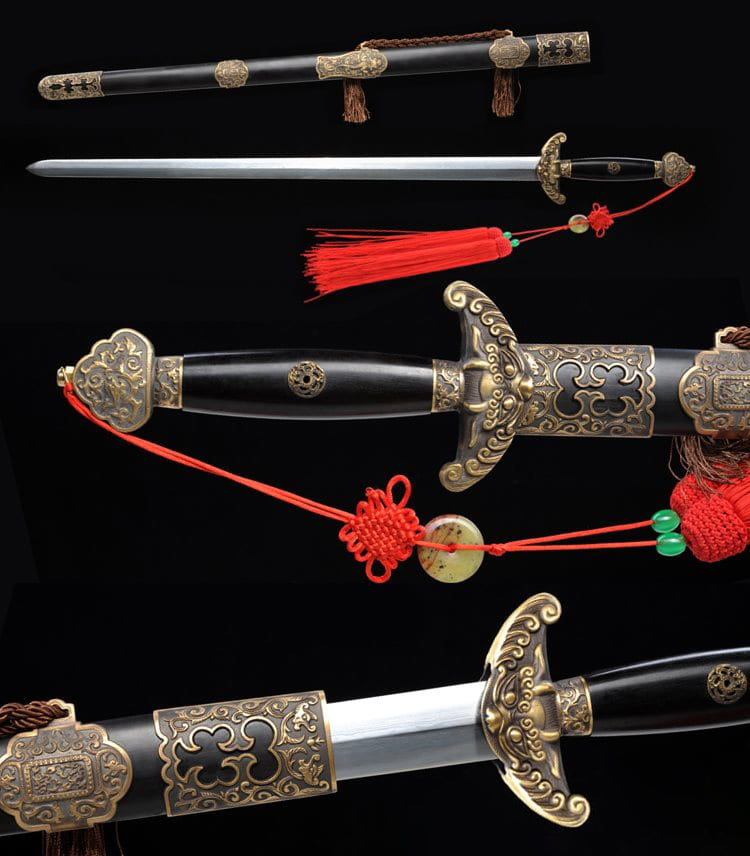 Qianlong Sword Folded Steel Copper Fittings Kung Fu Chinese