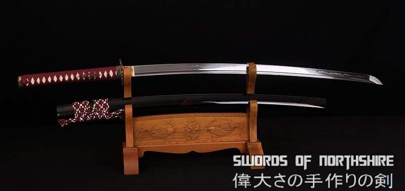 Hand Forged Folded Damascus Steel Clay Tempered Blood Dragon Katana Samurai Sword