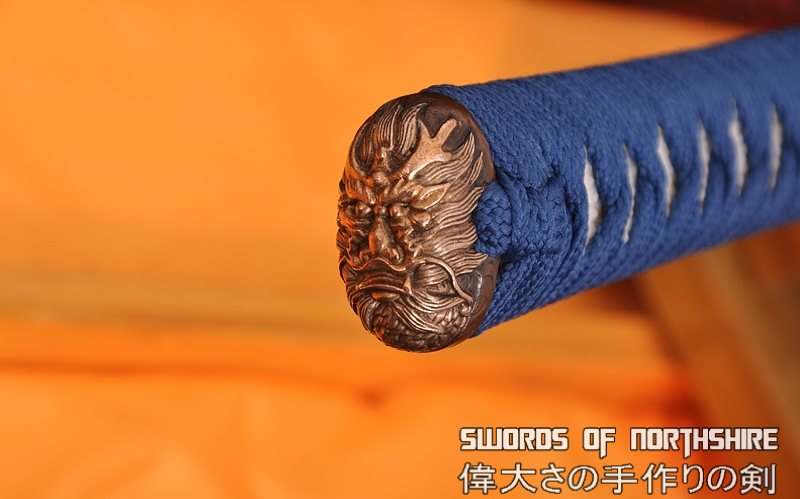 Hand Forged Folded Damascus Steel Blade Cherry Blossom Carving Samurai Katana Sword