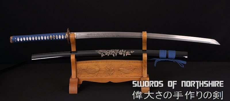 Hand Forged Folded Damascus Steel Blade Cherry Blossom Carving Samurai Katana Sword