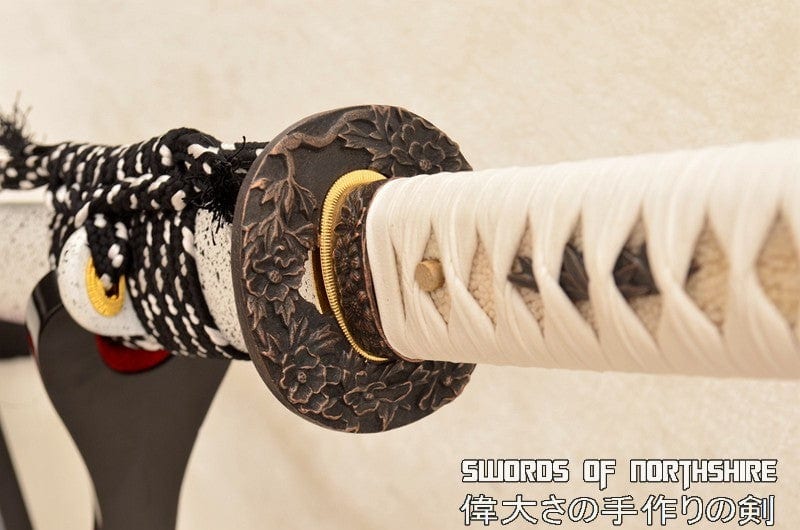 Snow Flower Hand Forged 9260 Spring Steel Japanese Samurai Sword Battle Ready Katana