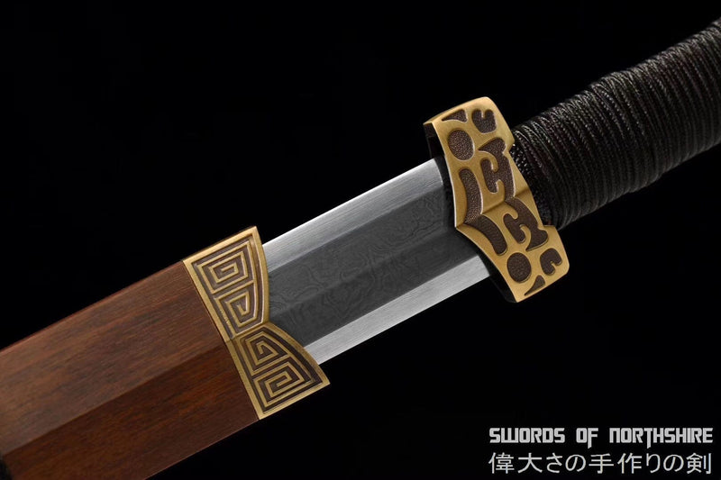 Han Dynasty Goujian Jian Hand Forged Folded Steel Blade Battle Ready Martial Arts Tai Chi Sword