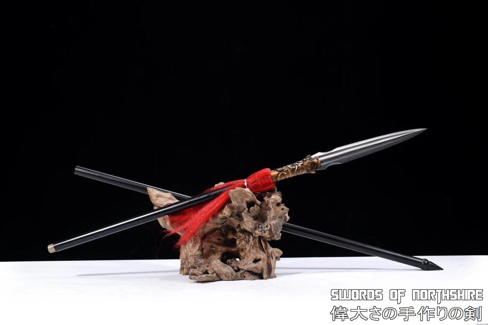 Chinese Tiger Spear Martial Arts Kung Fu Qiang Hand Forged Double-Edged Blade 79" Hoko Yari Lance