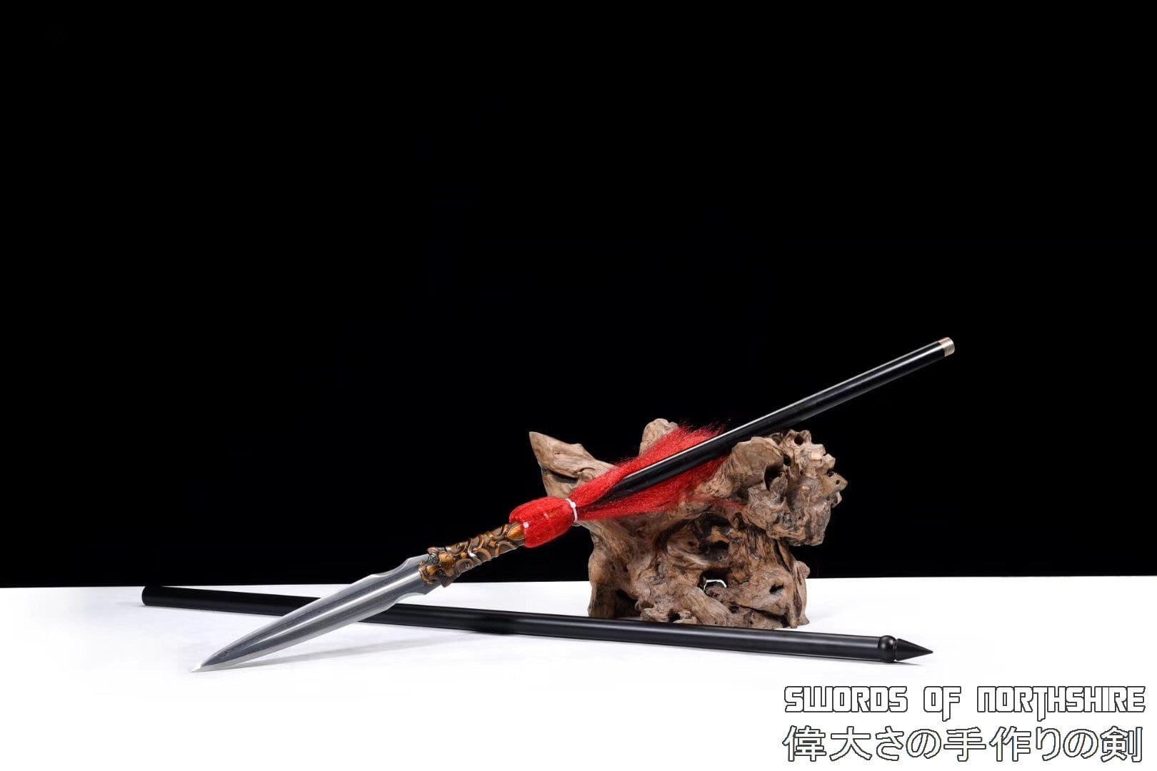 Chinese Tiger Spear Martial Arts Kung Fu Qiang Hand Forged Double-Edged Blade 79" Hoko Yari Lance