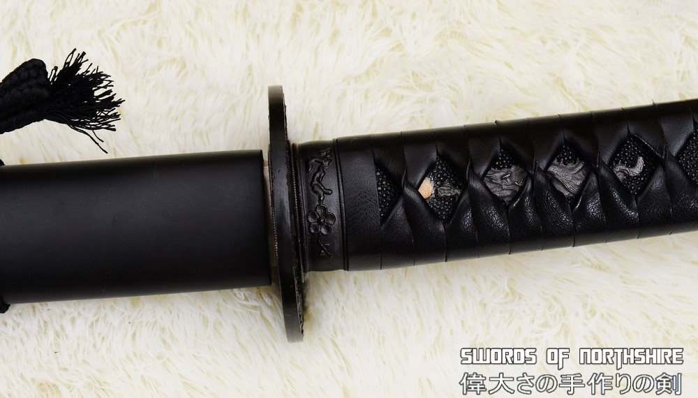 Clay Tempered 1095 High Carbon Steel All Black Samurai Katana Sword