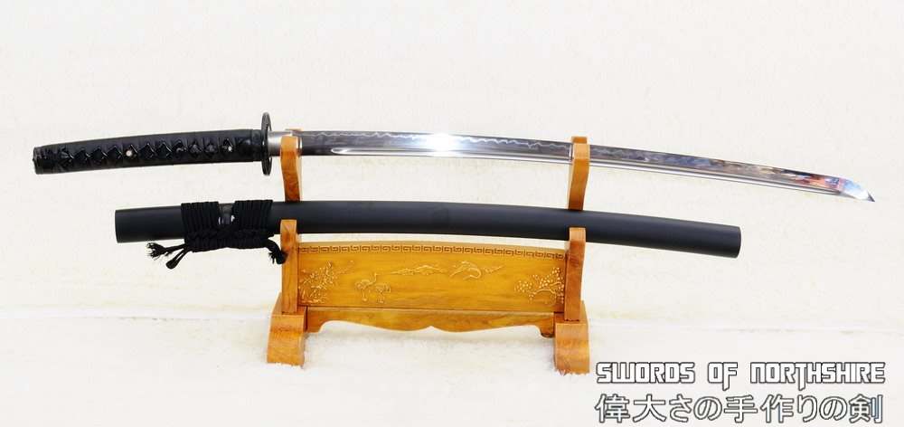 Clay Tempered 1095 High Carbon Steel All Black Samurai Katana Sword