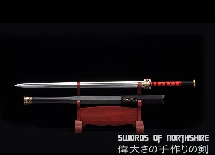 Han Dynasty Eight-Sided or Double Groove Blade Jian Hand Forged Folded Steel Chinese Sword