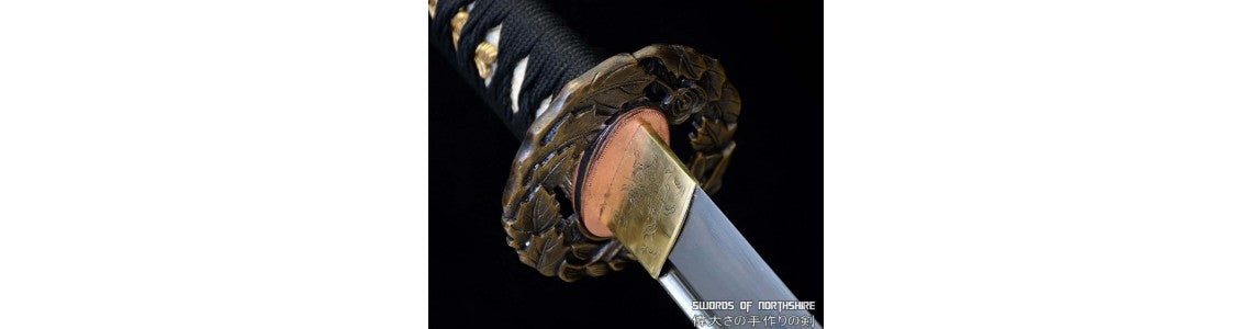 a custom sword with a black tsuka