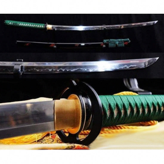 1095 High Carbon Steel Clay Tempered Samurai Sword Ketsueki Tsume