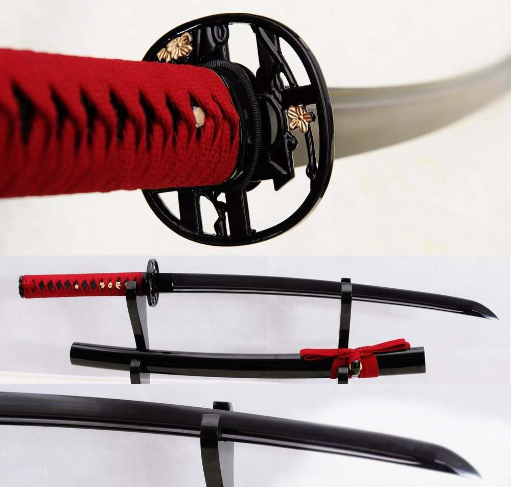 Hand Forged 1060 High Carbon Steel Black Blade Samurai Wakizashi Sword