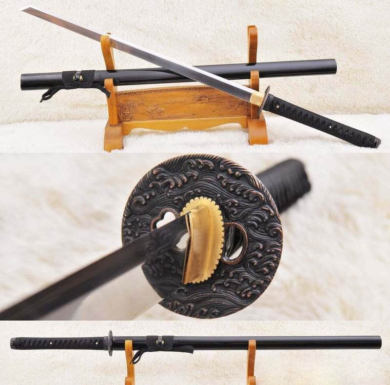 Hand Forged Tang Dao 1060 High Carbon Steel Straight Blade Katana Sword
