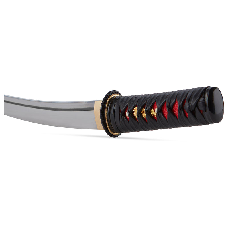 Black and red handle tanto short sword knife
