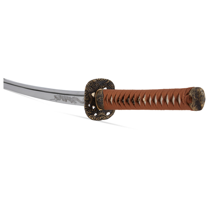 Hand Forged 1060 High Carbon Steel Blade Full Tang Samurai Dragon Engraving Katana Sword