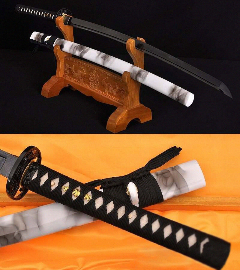 Hand Forged 1060 High Carbon Steel Black Blade Samurai Katana Sword