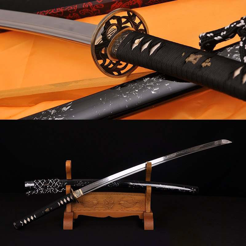 Hand Forged 1095 High Carbon Steel Clay Tempered Battle Wrap Samurai Katana Sword