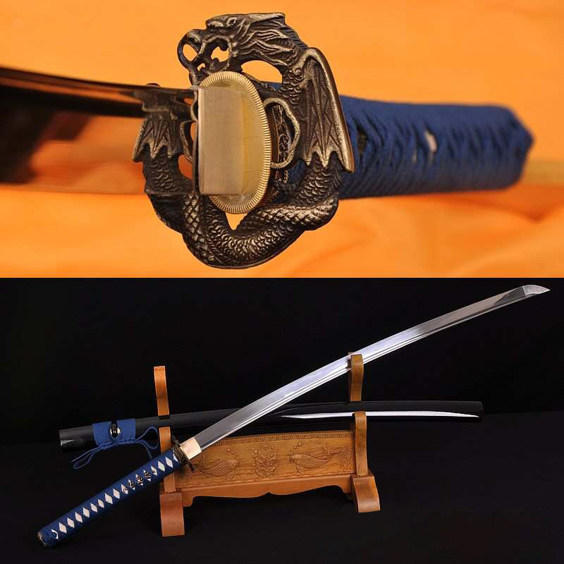 Hand Forged 1060 High Carbon Skyrim Blades Sword Dragon & Snake Martial Arts Iaito Katana