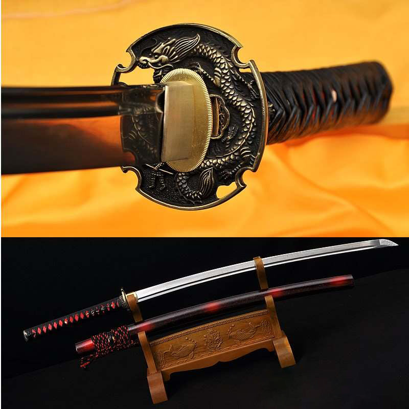 Hand Forged 1095 High Carbon Steel Blade Dragon Samurai Katana Sword