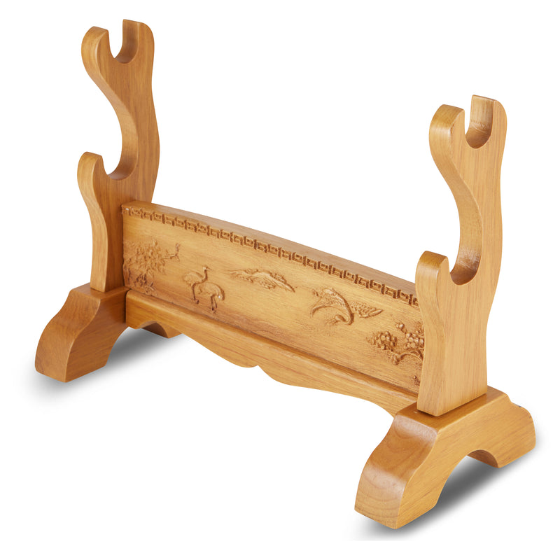Traditional 2 Layer Wooden Sword Stand Display For Katana and Chinese Swords