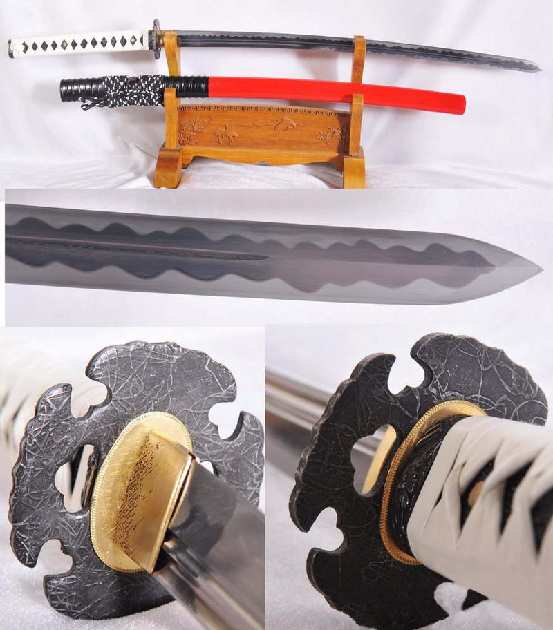 Hand Forged Folded Steel Double Edge Blade Samurai Sword Jinsokuna Toppu Katana