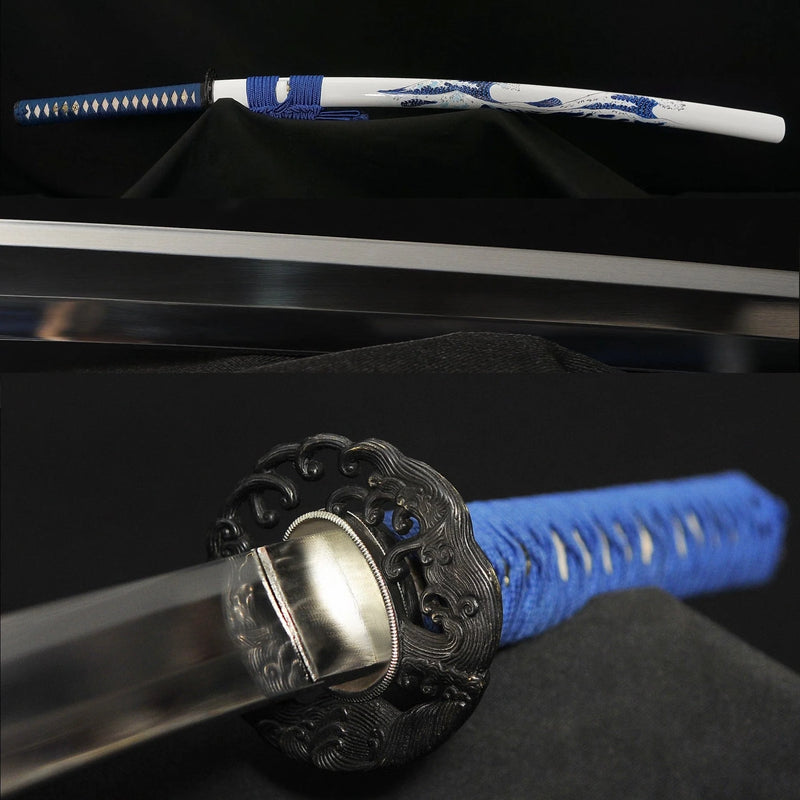 Wave 1095 High Carbon Steel Japanese Samurai Sword Battle Ready Katana