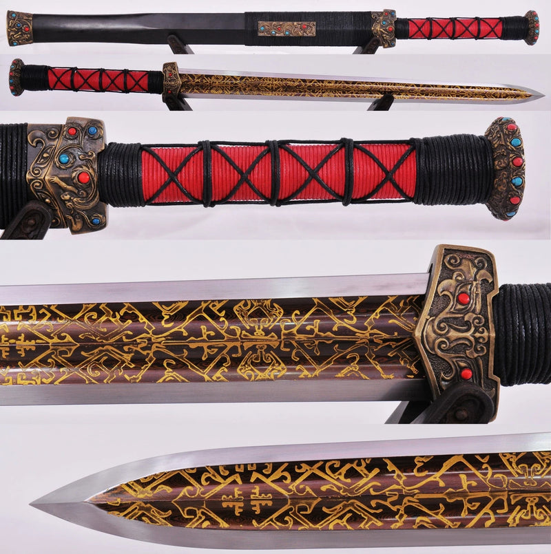 King of Yue Goujian Sword Hand Forged Folded Steel Blade Chinese Martial Arts Tai Chi Jian