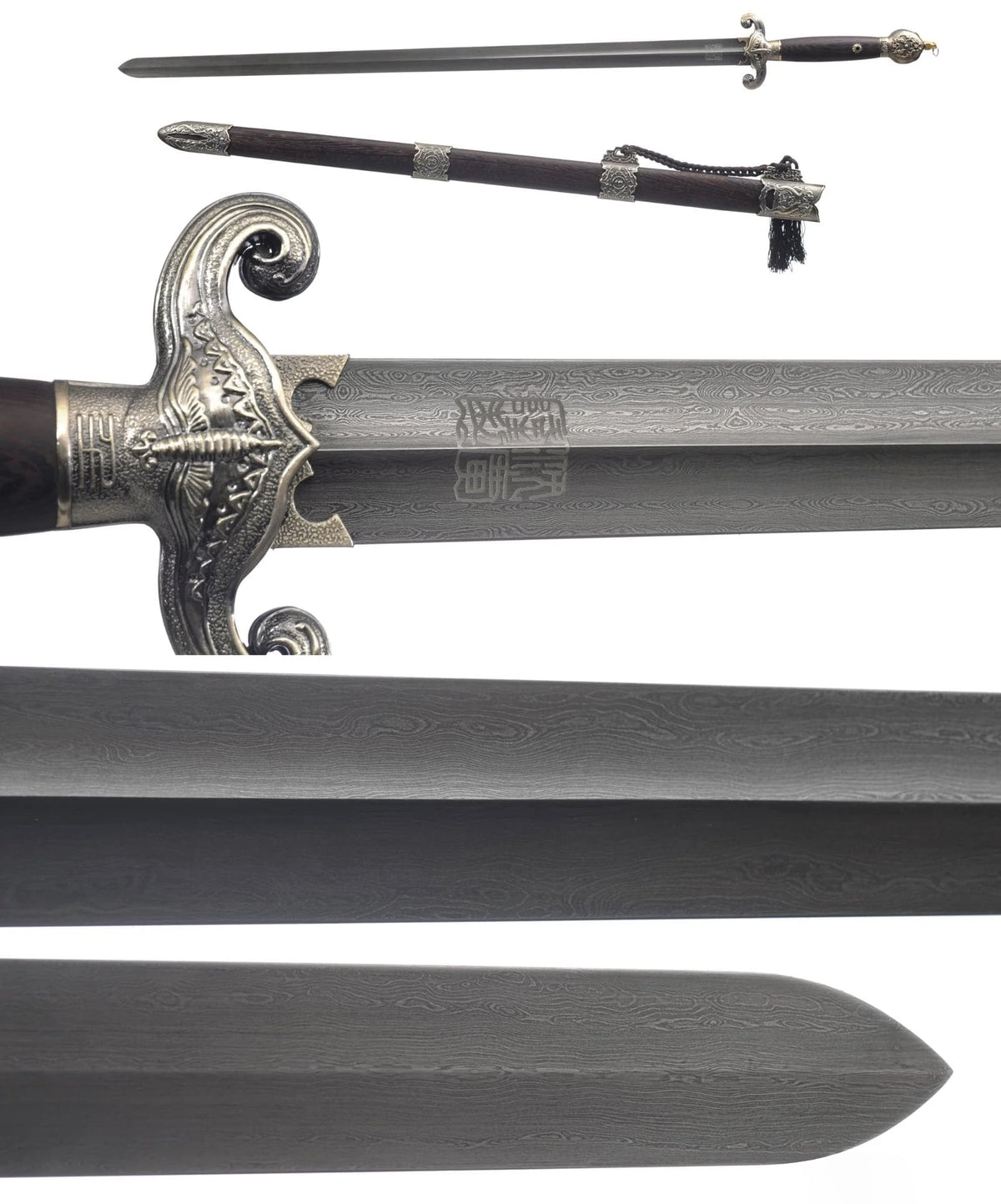 Folded Damascus Steel Blade Jian Kung Fu Wushu Chinese Martial Folded Damascus Steel Blade Jian Kung Fu Wushu Chinese Martial