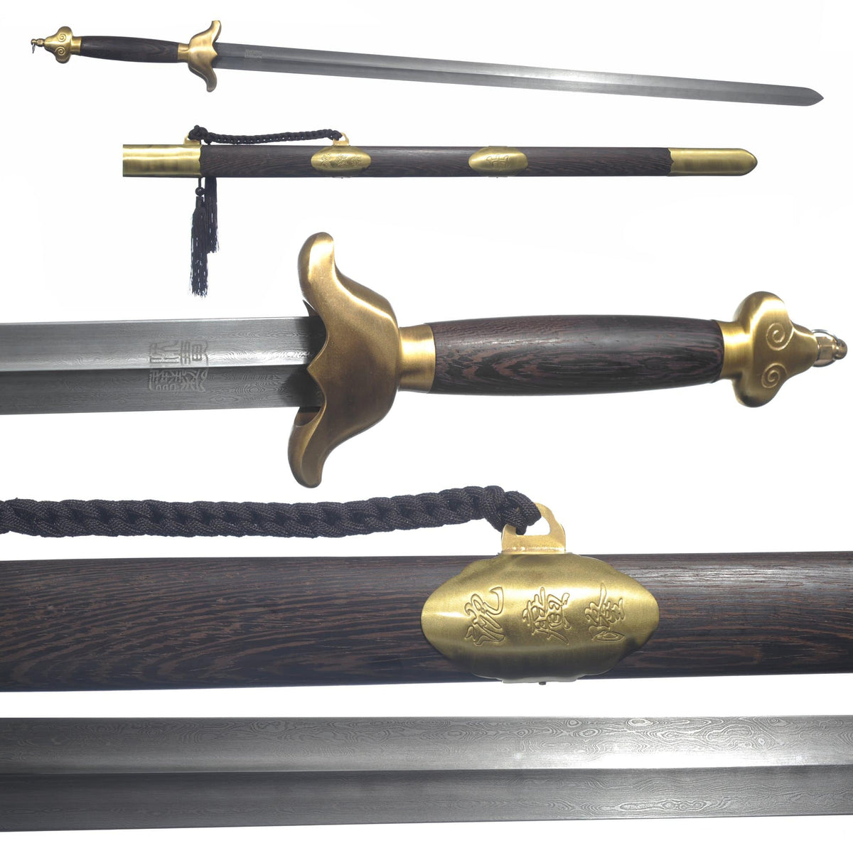 Folded Damascus Steel Blade Traditional Jian Kung Fu Wushu Chinese Martial Arts Taiji Sword