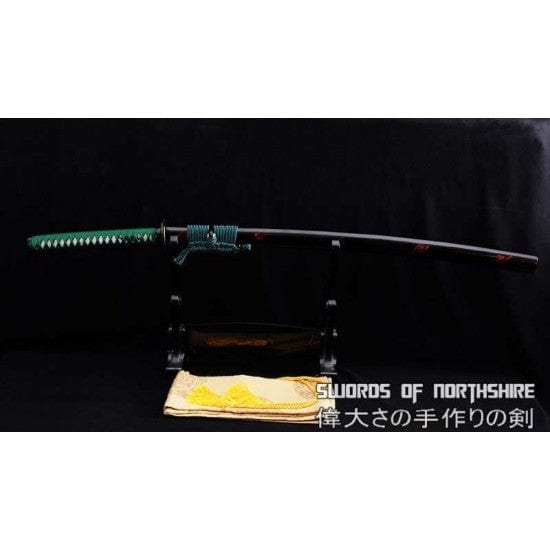 1095 High Carbon Steel Clay Tempered Samurai Sword Ketsueki Tsume