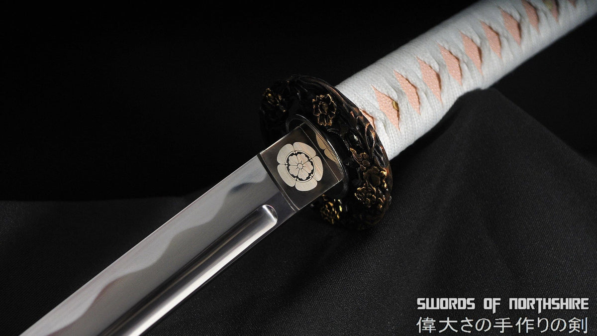 Spring Sword Sakura Hand Forged 9260 Spring Steel Japanese Samurai Sword Battle ...