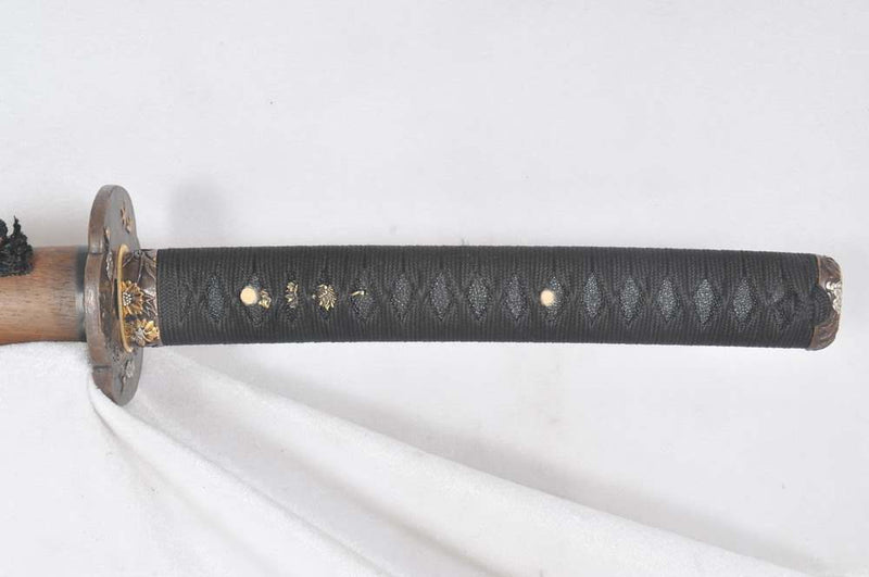 Left-Handed Katana 1095 High Carbon Steel Clay Tempered Unokubi Zukuri Blade