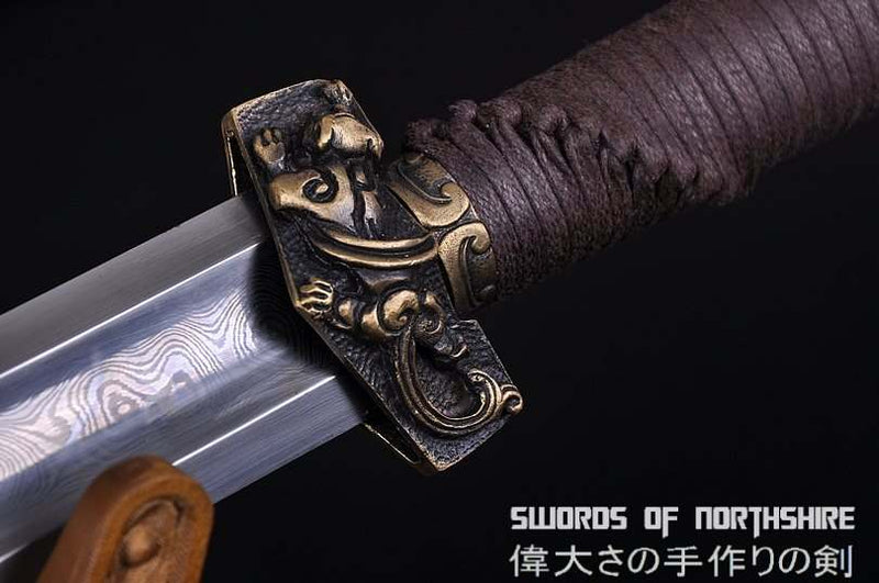 Hand Forged Folded Steel Chinese Huan Shou Jian / Dao Hybrid Sword