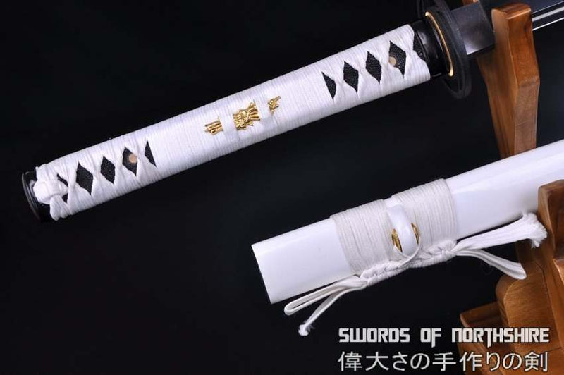Hand Forged 1060 High Carbon Steel Black Straight Blade Samurai Ninja Chokuto Sword