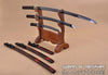 Hand Forged 1060 Steel Black Blade Katana, Wakizashi, and Tanto Samurai Daisho Sword Set