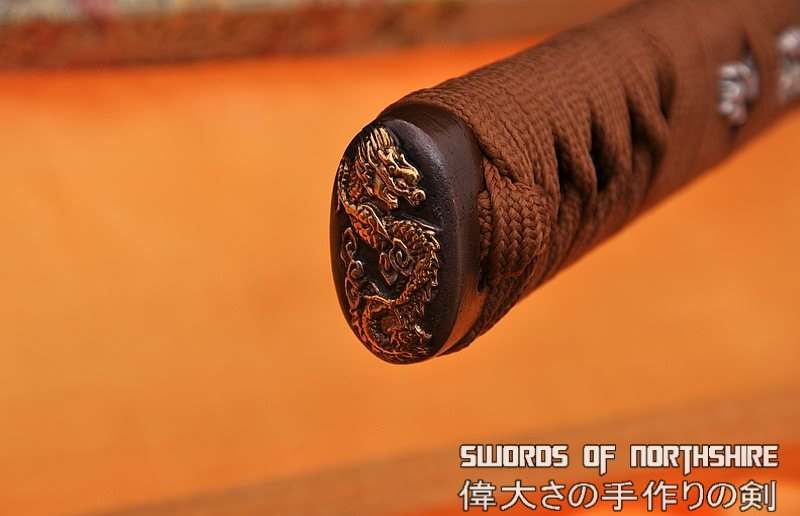 Hand Forged Folded Damascus Steel Clay Tempered Samurai Dragon Katana Sword