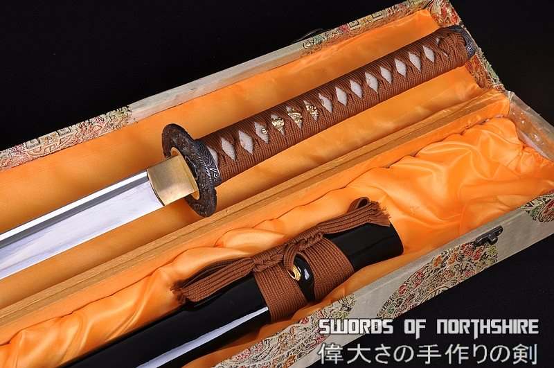 Hand Forged Folded Damascus Steel Ninjato Straight Blade Samurai Ninja Chokuto Sword