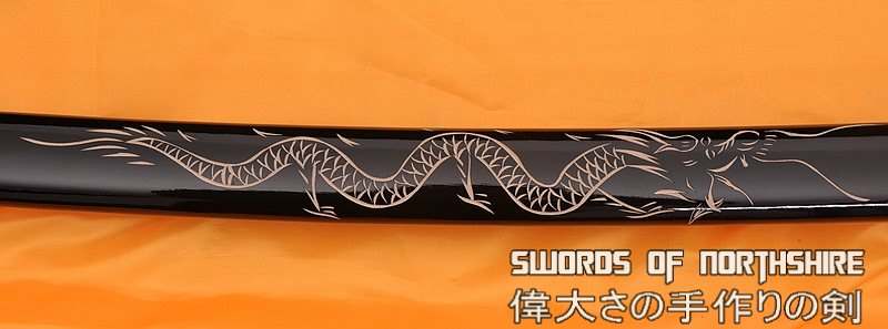 Hand Forged Folded Damascus Steel Clay Tempered Samurai Katana Dragon Sword