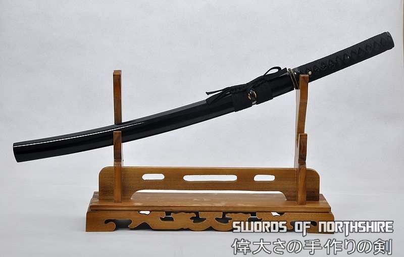 Hand Forged 1060 High Carbon Black Steel Blade Full Tang Tactical Samurai Wakizashi Sword