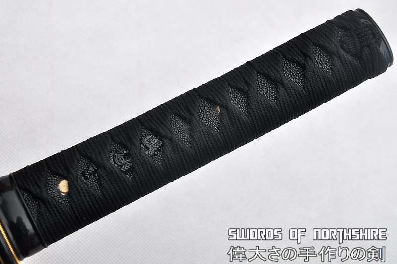 Hand Forged 1060 High Carbon Black Steel Blade Full Tang Tactical Samurai Wakizashi Sword