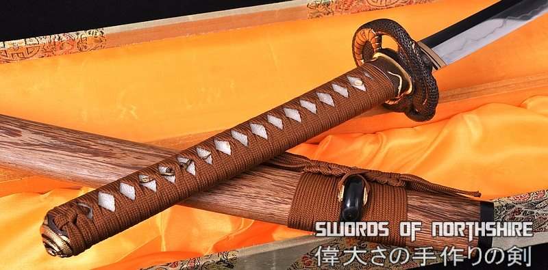 Hand Forged 1095 High Carbon Steel Clay Tempered Serpent Samurai