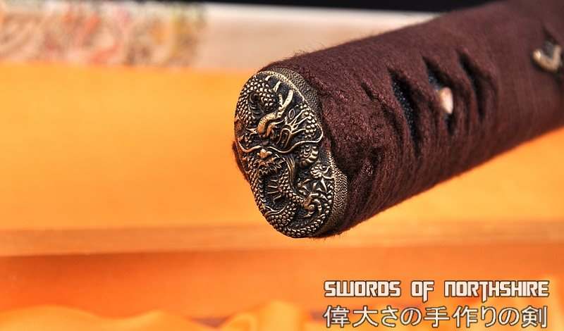 Hand Forged Folded Damascus Steel Clay Tempered Dragon Katana Sword