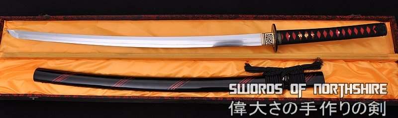 Hand Forged Folded Damascus Steel Clay Tempered Straight Hamon Samurai Katana Sword