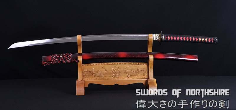 Hand Forged Folded Damascus Steel Clay Tempered Straight Hamon Samurai Katana Sword