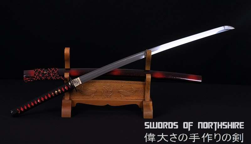 Hand Forged Folded Damascus Steel Clay Tempered Straight Hamon Samurai Katana Sword