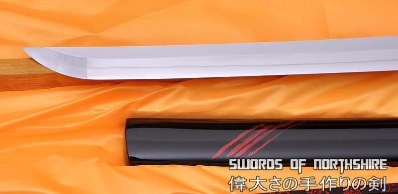 Hand Forged Folded Damascus Steel Clay Tempered Straight Hamon Samurai Katana Sword