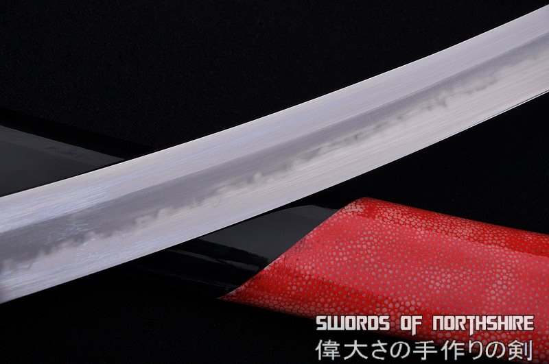 Clay Tempered T-10 High Speed Steel Rayskin Samurai Tanto Sword w/ Hazuya Polish