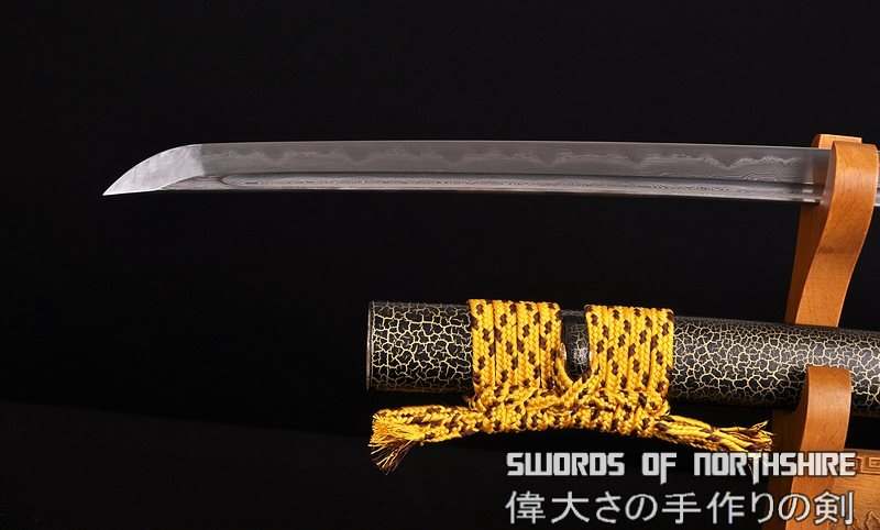 Hand Forged Folded Damascus Steel Clay Tempered Blade Floral Samurai Katana Sword